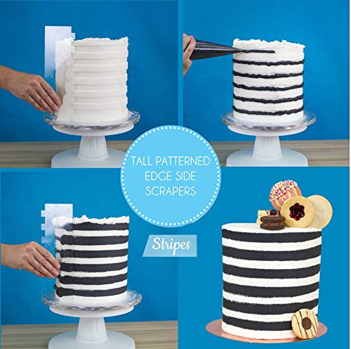 Tall Patterned Edge Side Scraper - Stripes