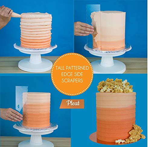 Tall Patterned Edge Side Scraper - Pleat