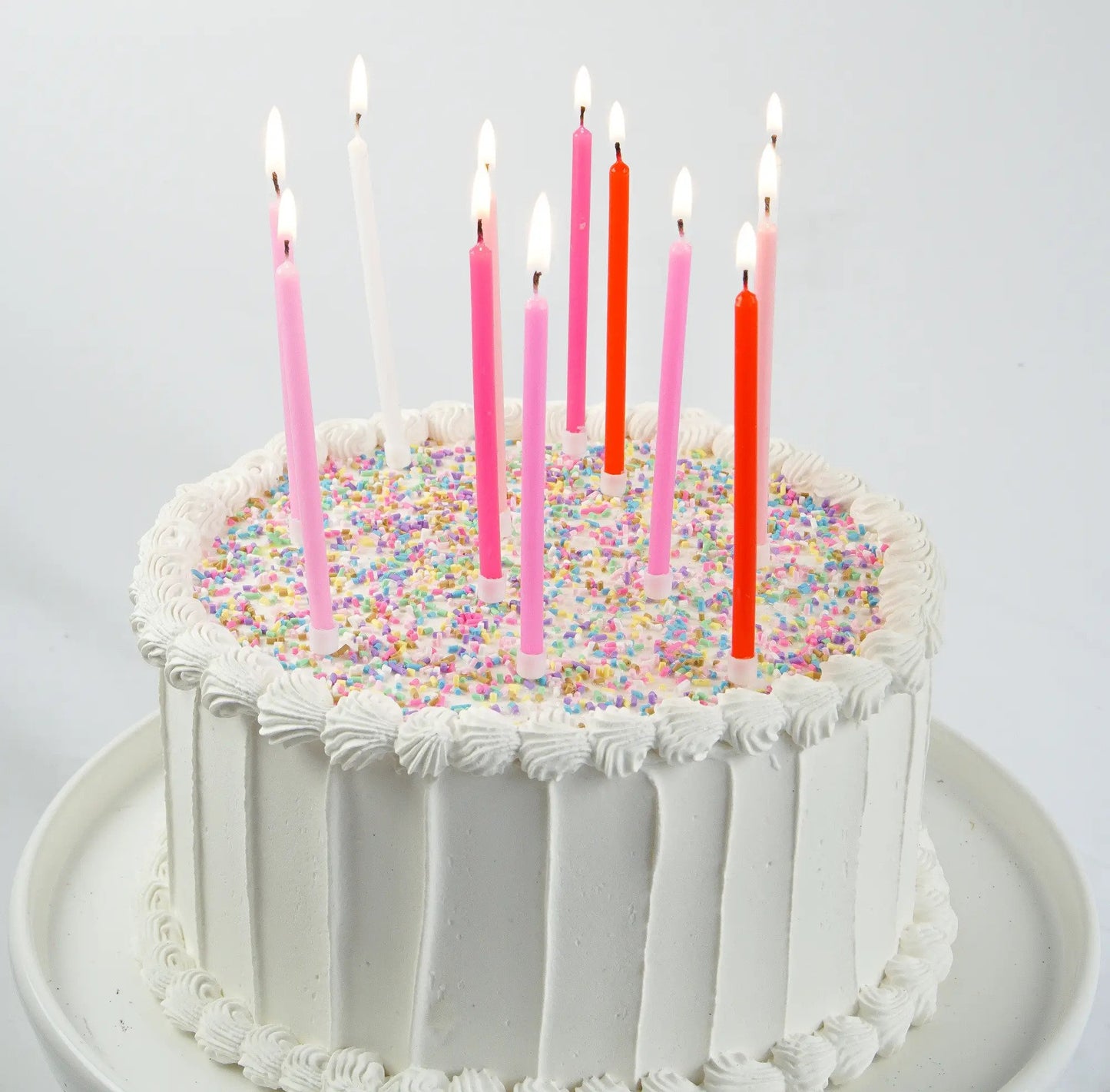 Pink Gradiant Candles with Candle Holders