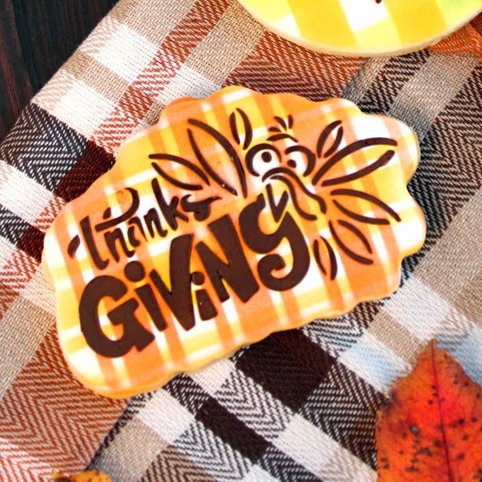 Turkey Face Thanksgiving Cookie Stencil
