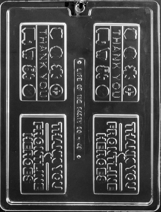 Thank You Front Line Heros Chocolate Bar Mold