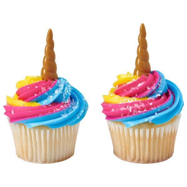 Unicorn Horn Plastic Cupcake Pick - 6 Picks Per Package