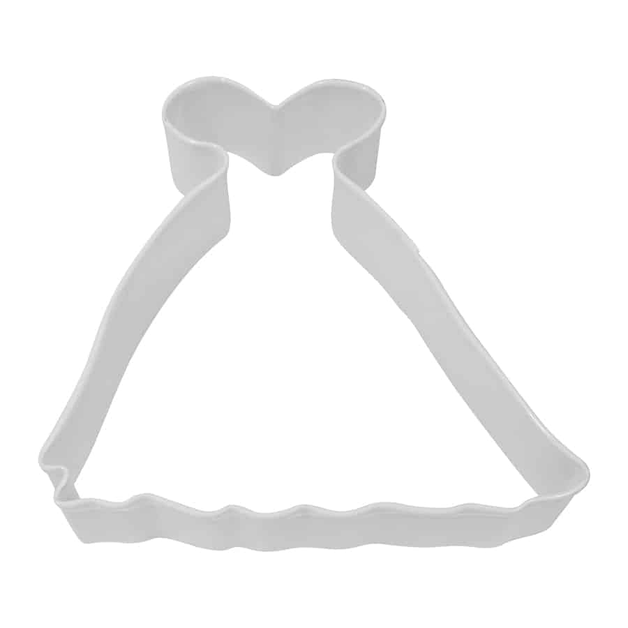 Princess Gown, 4 Inch, White Polyresin Cookie Cutter