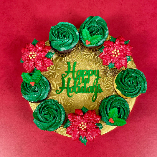 Poinsettia Cupcake Wreath