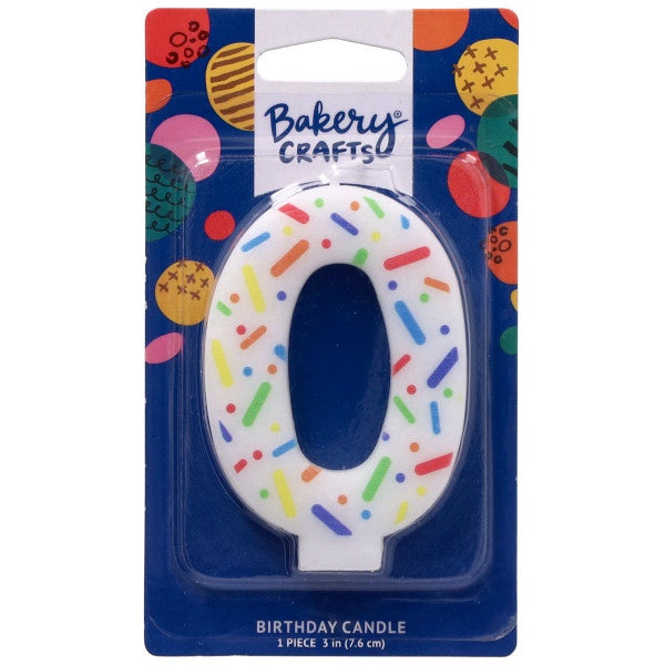 Rainbow Sprinkle Candle - Number 0