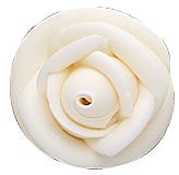 Rose - 1 1/8" Small - Royal Icing - White