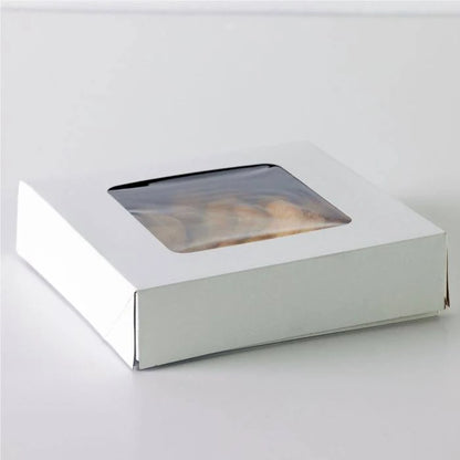 White Corner Pie Box with A Window - 10x10x2.5