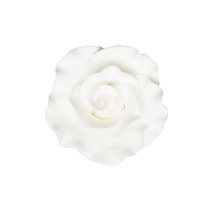 2 Inch White Formal Rose on Wire