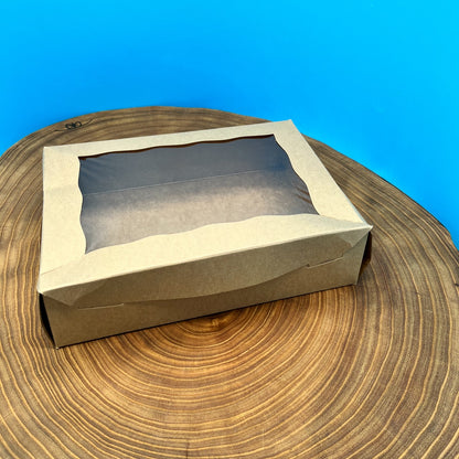 Kraft Pastry Box with Window - 10x7x2.5