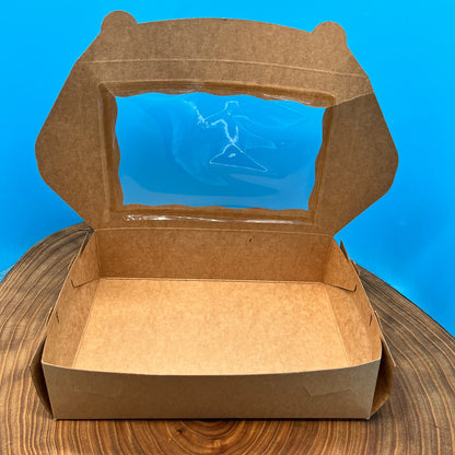 Kraft Pastry Box with Window - 10x7x2.5