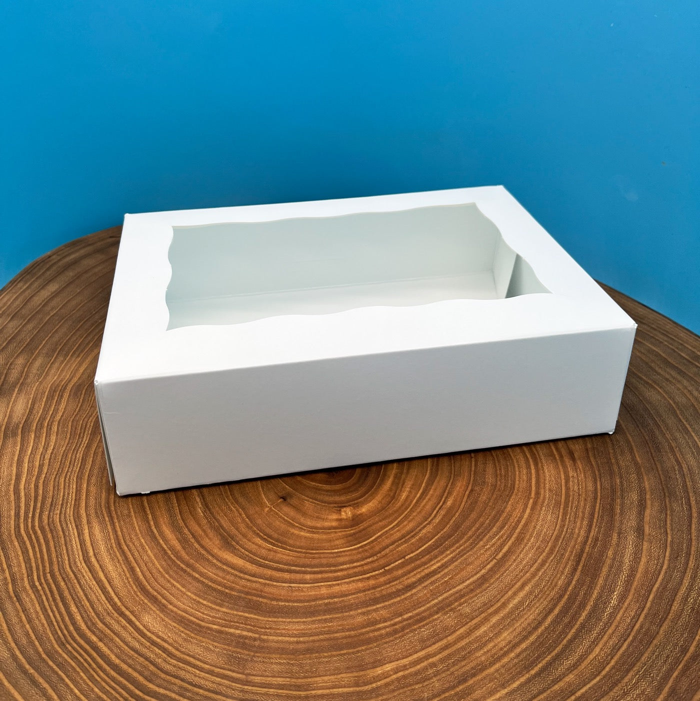 10x7x2.5 White Pastry Box With Window - Prefolded