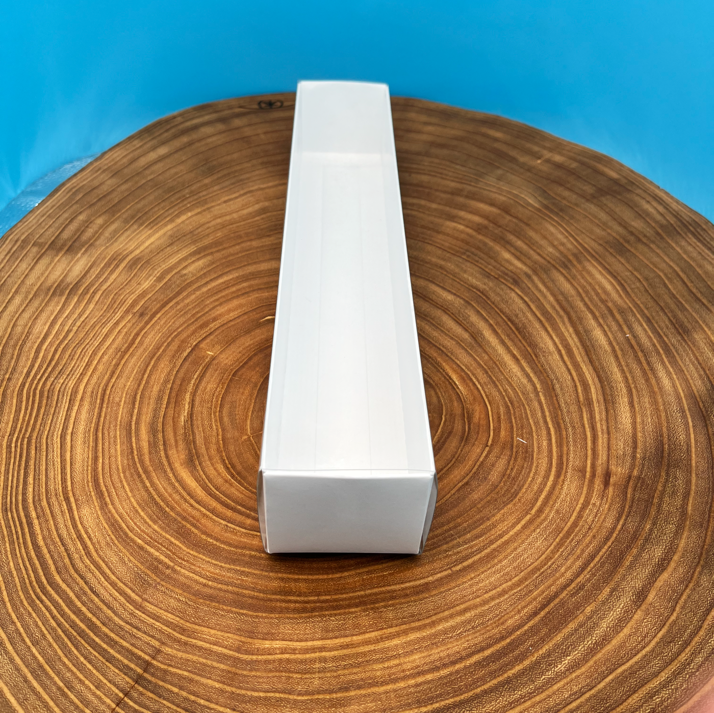 12 Inch White Macaron Box with a Clear Sleeve