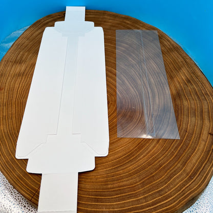 12 Inch White Macaron Box with a Clear Sleeve