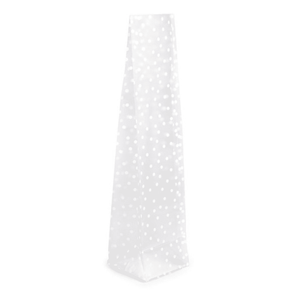 Frosted Polka Dots Flat Bottom Gusset Bags with Paper Insert