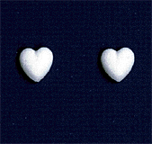 1/2" White Hearts - Sugar - 12 Pieces
