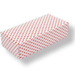 White Candy Box with Red Hearts, 1lb