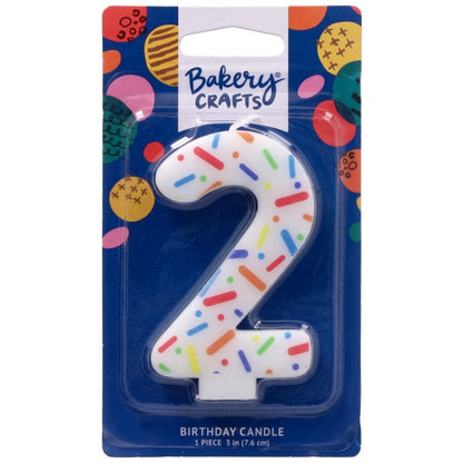Rainbow Sprinkle Candle - Number 2
