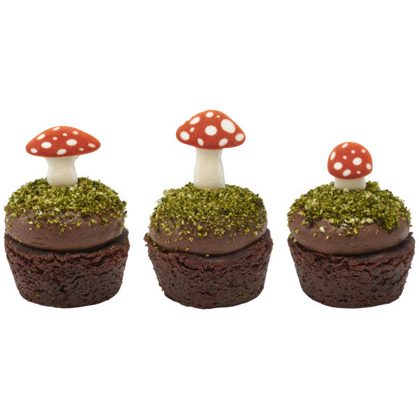Mushroom Sugar Decorations - 6 pieces
