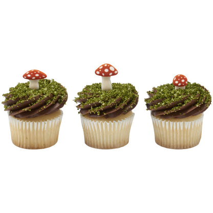 Mushroom Sugar Decorations - 6 pieces
