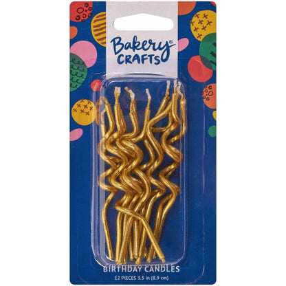 Gold Metallic Swirl Shaped Candles