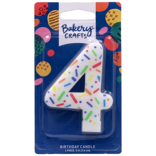 Rainbow Sprinkle Candle - Number 4