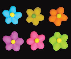 Flower Power - Neon Colors - 1" Royal Icing - 6 Pieces