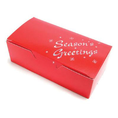 Red Seasons Greetings Candy Box, Half (.5) LB, 1 Piece Folding Box