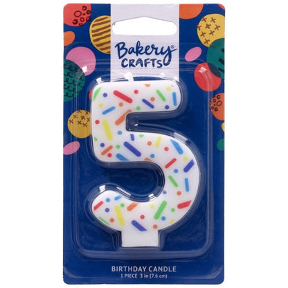 Rainbow Sprinkle Candle - Number 5
