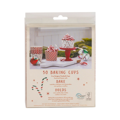 Red Foil Candy Stripes 5oz Baking Cups
