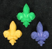 Fleur De Lys- Mardi Gras Colors - Sugar 6 Pieces