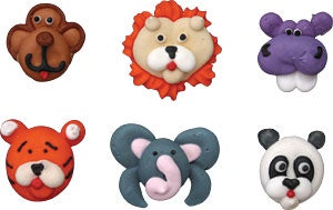 Safari Animal Faces - 6 Pieces