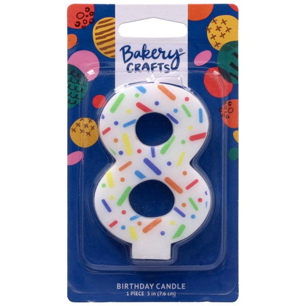Rainbow Sprinkle Candle - Number 8