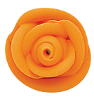 Rose - 1 1/2" Medium - Royal Icing - Orange
