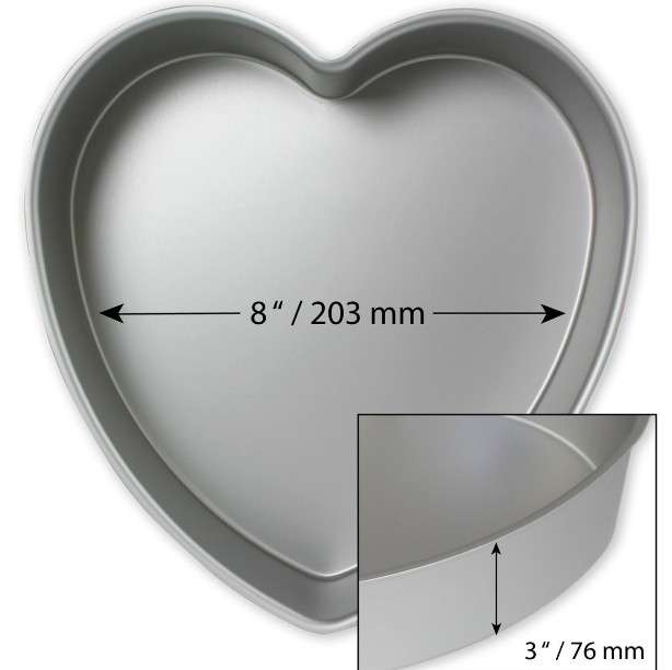 PME 8 Inch Heart Shaped Cake Pan - 8x3