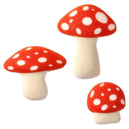 Mushroom Sugar Decorations - 6 pieces
