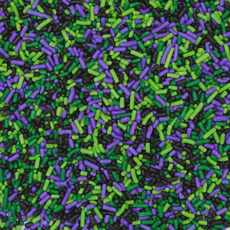 Purple, Black, Green, and Lime Green Sprinkles/Jimmies