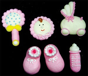 Baby Icing Set - Large Pink- Royal Icing - 6 Pieces
