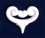 White Scroll -1.5" Sugar