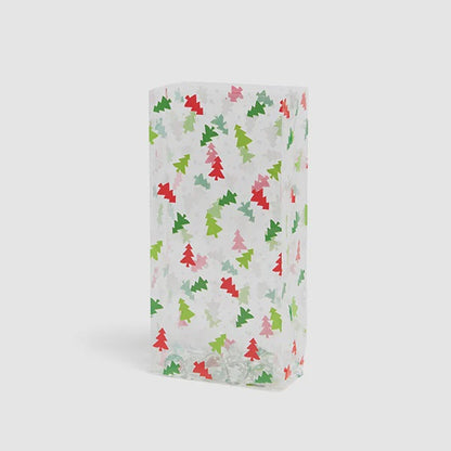 Festive Trees Cello Bags, 4 x 2.5 x 9.5 - Pack of 10