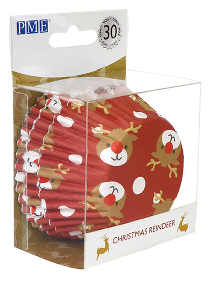 Christmas Reindeer Cupcake Liners - 30 Cupcake Liners