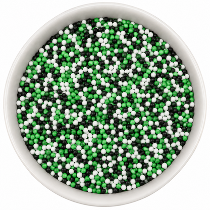 Lime Green, Black & White Nonpareils