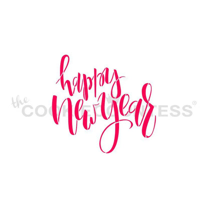 Happy New Year Script Stencil
