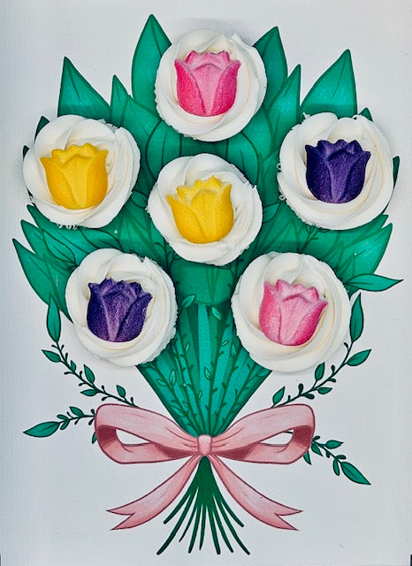 10" x 7" Printed Cupcake Bouquet Insert (Fits 6 Mini Cupcakes)