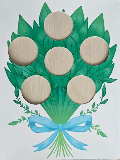 10" x 7" Printed Cupcake Bouquet Insert (Fits 6 Mini Cupcakes)