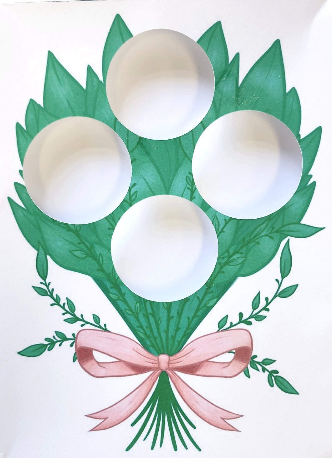 10" x 7" Printed Cupcake Bouquet Insert (Fits 4 Standard Cupcakes)