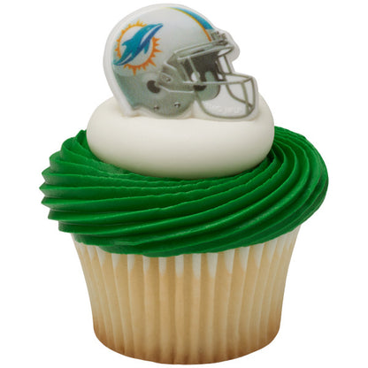 Miami Dolphins Cupcake Rings - 12 Rings