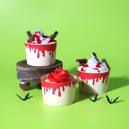 Dripping Blood Baking Cups with Cupcake Cases - 12