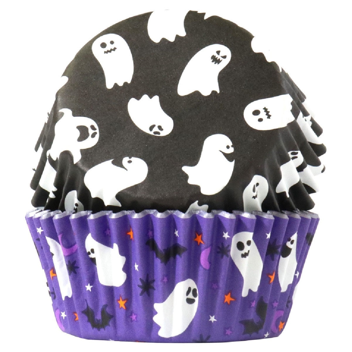 Spooky Ghosts, Foil Lined Cupcake Liners - 60 Liners