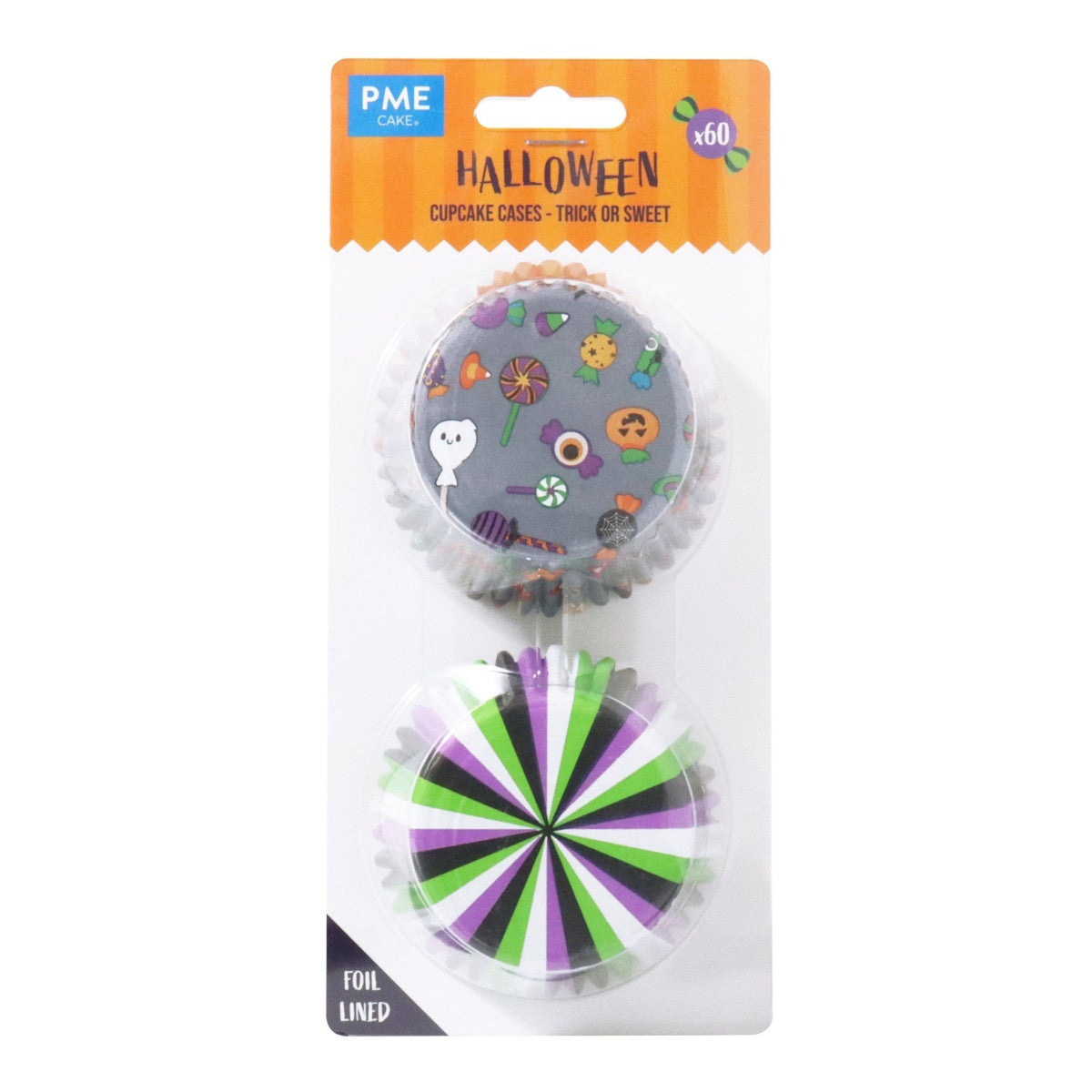 Trick or Sweet, Foil Lined Cupcake Liners - 60 Liners