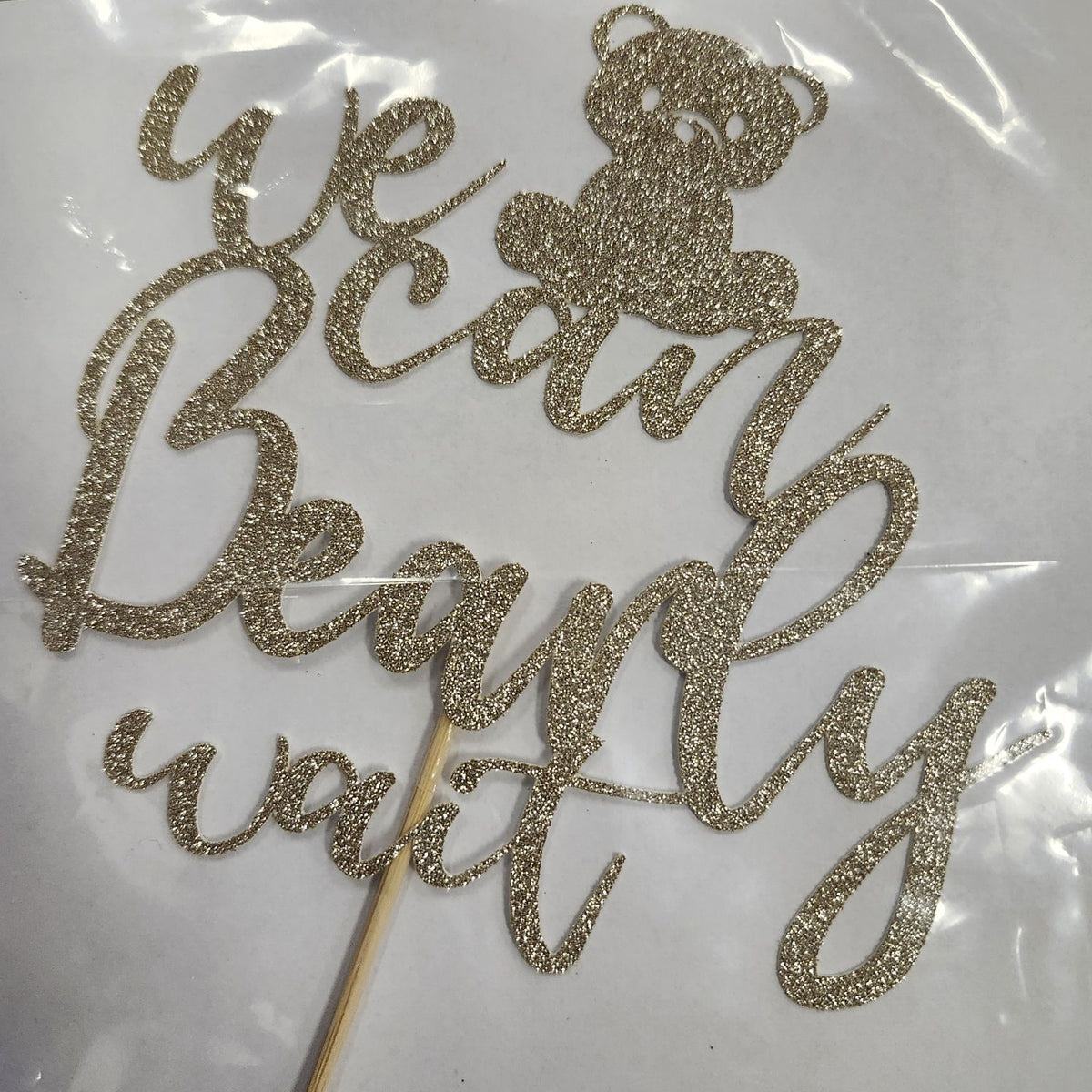 We Can Bearly Wait - Glitter Cake Topper